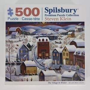 Spilsbury 500 Piece "The Village In Winter" by Steven Klein Jigsaw Puzzle - GUC